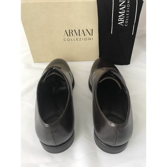 Armani Collezioni Leather Men’s Shoes Brown 12.5 US 45.5 Eu Italy NIB $795 main image 8